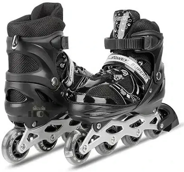 viel spiel High quality in-line have different size with PU LED wheel Shoe Skates - Size 6-9 UK  (Black)
