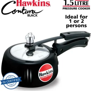 Hawkins Contura Black (CB15) 1.5 L Inner Lid Pressure Cooker  (Hard Anodized)